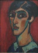 Alexej von Jawlensky Langlicher Kopf in Braunrot painting